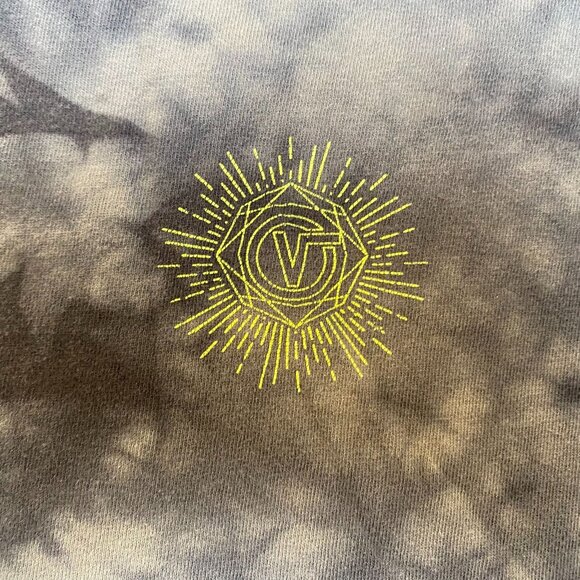 Vans Mens T-Shirt Medium Tie-Dye Gray & Black Short-Sleeve With Yellow Embroider - Picture 6 of 12